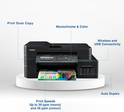 Brother Wireless All In One Ink Tank Printer, DCP-T820DW, Automatic 2 Sided Features, Mobile & Cloud Print And Scan, Network Connectivity, High Yield Ink Bottles