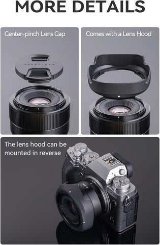 TTArtisan Auto Focus 35mm F1.8 Mark II APS-C Lens, 35mm F/1.8 AF Portrait Lenses for Fuji X-A2 X-A5 X-A7 X-H1 X-T100 X-T20 X-T3 X-T30 X-T30II X-T4 XT-50 X-Pro3 X-E3 X-E4 X-S10 X-M1 X-M5