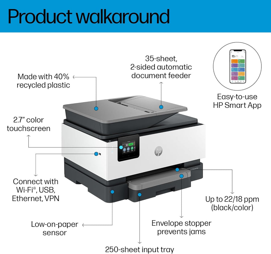 HP OfficeJet Pro 9123 All-in-One Printer - Wireless