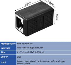 15 Pieces RJ45 Coupler, Ethernet Extension Adapter for Cat7/Cat6/Cat5e/Cat5