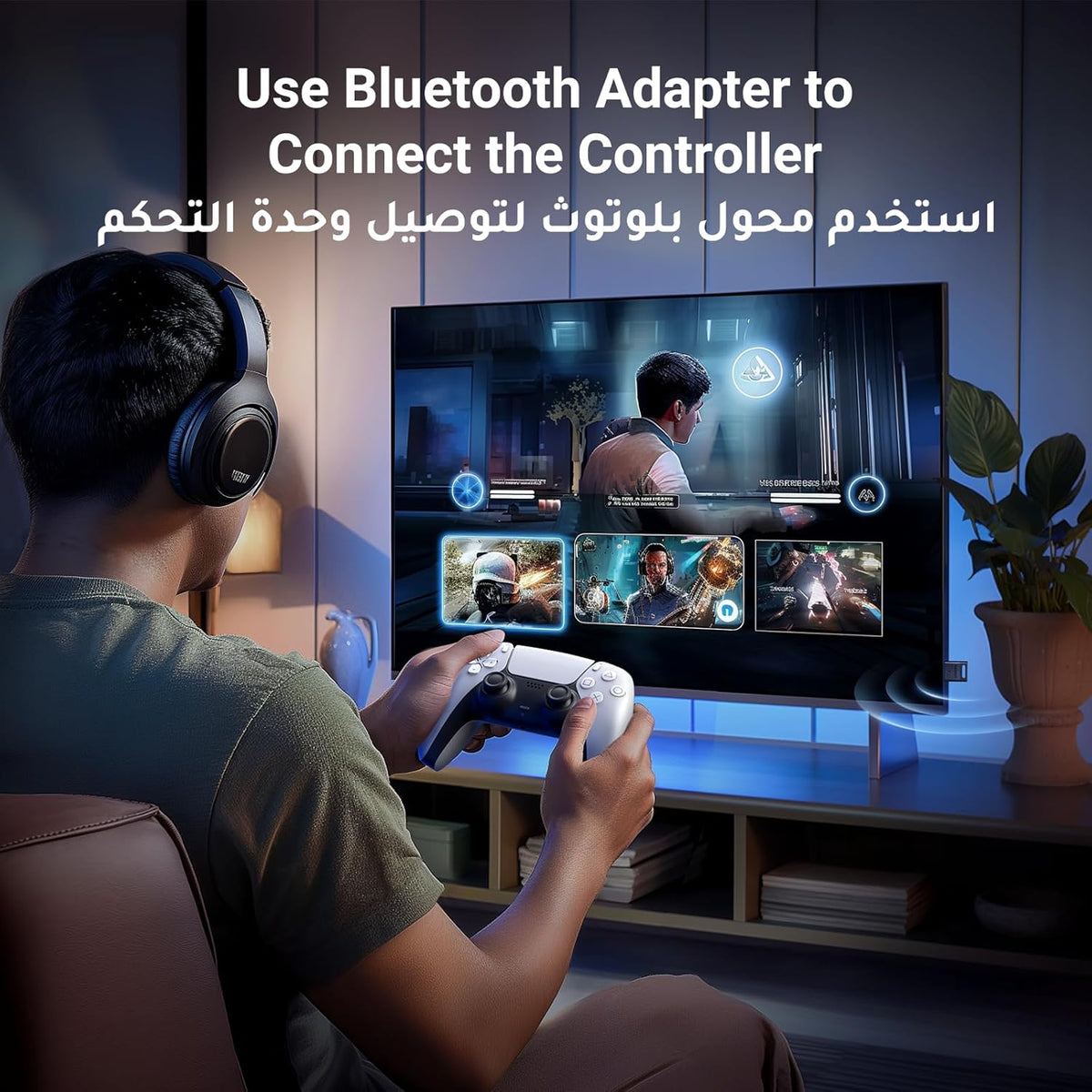 UGREEN Bluetooth 5.3 Adapter for PC, Plug and Play Dongle USB Bluetooth Receiver & Transmitter for Windows 11/10/8.1, Laptop, Keyboard, Mouse, Speaker, Headphone