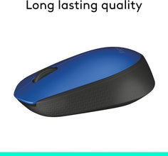 Logitech M171 Wireless Mouse for PC, Mac, Laptop, 2.4 GHz with USB Mini Receiver, Optical Tracking, 12-Months Battery Life, Ambidextrous - Blue
