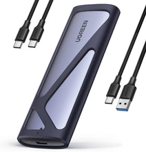 UGREEN M.2 NVMe and SATA SSD Enclosure Reader Adapter, 10Gbps USB C 3.2 Gen2, Thunderbolt 3 Compatible, Tool-Free NVMe External Enclosure Supports M and B&M Keys and Size 2230/2242 /2260/2280 SSDs