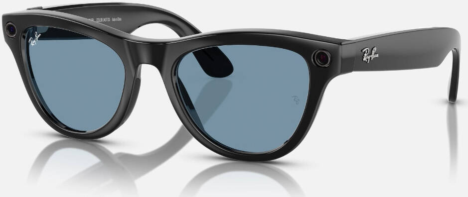 Rayban Meta Skyler Smart Glasses, Advanced Camera & Video, Integrated Speakers & Microphones, Smart Controls, Battery & Storage, Shiny Black / Clear to Transitions Cerulean Blue | RW4010