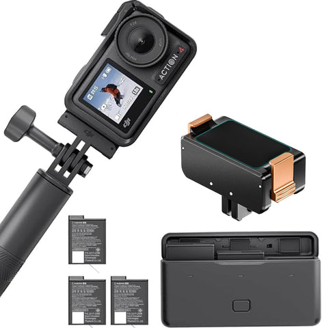 DJI Osmo Action 4 Adventure Combo with Magnetic Mount - 4K/120fps Waterproof Camera, 1/1.3
