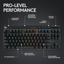 Logitech G PRO X TKL LIGHTSPEED Wireless Gaming Keyboard, Ultra-Portable Tenkeyless Design, LIGHTSYNC RGB, PBT keycaps, Tactile Switches (GX Brown), US INTL Layout - Black