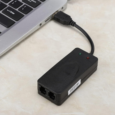 cigemay Fax Modem, Dual Port USB 2.0 56K External MODEM, Suitable for Win 98/2000/ME/XP/Vista/CE5.0/10/8.1/8/7