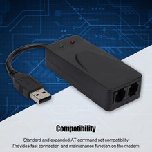 USB 56K Fax Modem, Dual Port USB Modem for Windows (XP/7/8/10),External USB2.0 Fax Modem with Automatic Dialing & Fax Sending/Receiving