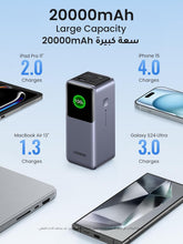 UGREEN Nexode Power Bank 20000mAh 130W PD Fast Charging, 2 USB-C and 1 USB-A Portable Charger, Smart Digital Display Battery Pack for MacBook, iPad Pro, iPhone 16 Series, Galaxy S25U, etc