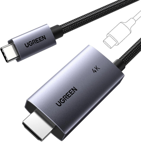 UGREEN USB C to HDMI Cable 2M with 100W PD Fast Charging Adapter 4K 60Hz Unidirectional Type C to HDMI Compatible iPhone 16/15 Series, Galaxy S24 /S23 Series, iPad Pro/Air 2024, MacBook Pro/Air