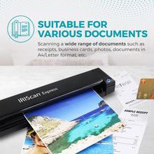 IRIScan Express Portable Scanner A4 - v4 8PPM: Document Scanner, Single-sided, USB, PDF Scanner, Scanning to Word, PDF, XLS, Business Cards to Outlook, Photo Scanner, Receipt Scanner, Win