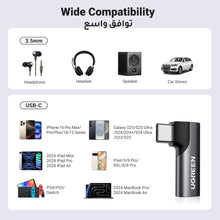 UGREEN USB C to 3.5mm Audio Headphone Jack Adapter Type C Aux DAC Earphone Stereo Mic HiFi Right Angle Compatible with iPhone 16 Series, iPad Mini/Pro/Air, Samsung S24 Ultra S24/S23, Pixel 5 XL, Black