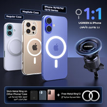 UGREEN Car Phone Holder MagSafe Car Mount, [360° Rotation Super Stable], Magnetic One-hand Operation, No Blocking Air Vent Silicone Clip Accessories, Fit for iPhone 16/15/14/13, Samsung S25/24/23