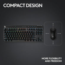 Logitech G PRO X TKL LIGHTSPEED Wireless Gaming Keyboard, Ultra-Portable Tenkeyless Design, LIGHTSYNC RGB, PBT keycaps, Tactile Switches (GX Brown), US INTL Layout - Black