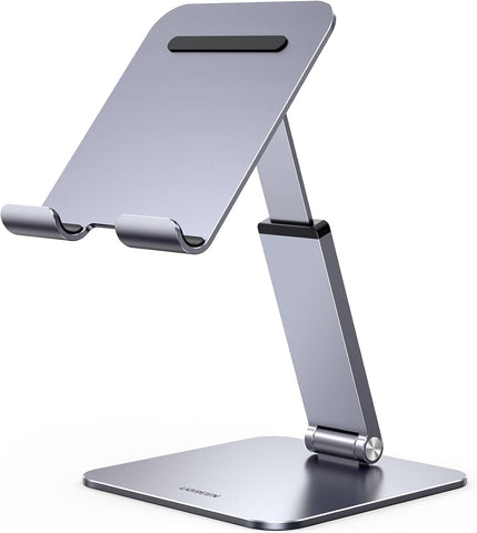 UGREEN iPad Stand for Desk Aluminum Tablet Stand Height and Angle Adjustable Tablet Holder Mount Foldable Compatible with iPad Pro/Air/Mini Galaxy Tab S10/S9/A9 All 4.7-12.9'' Devices