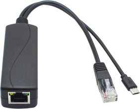 LEVGLAKE POE Splitter, 48V to 5V 2.4A Micro USB Ethernet Adapter, Compatible with Raspberry Pi 3B+, IP Camera and More