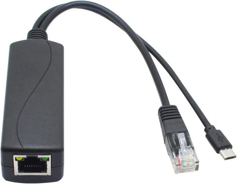 LEVGLAKE POE Splitter, 48V to 5V 2.4A Micro USB Ethernet Adapter, Compatible with Raspberry Pi 3B+, IP Camera and More