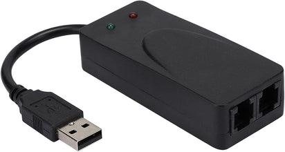 USB 56K Fax Modem, Dual Port USB Modem for Windows (XP/7/8/10),External USB2.0 Fax Modem with Automatic Dialing & Fax Sending/Receiving