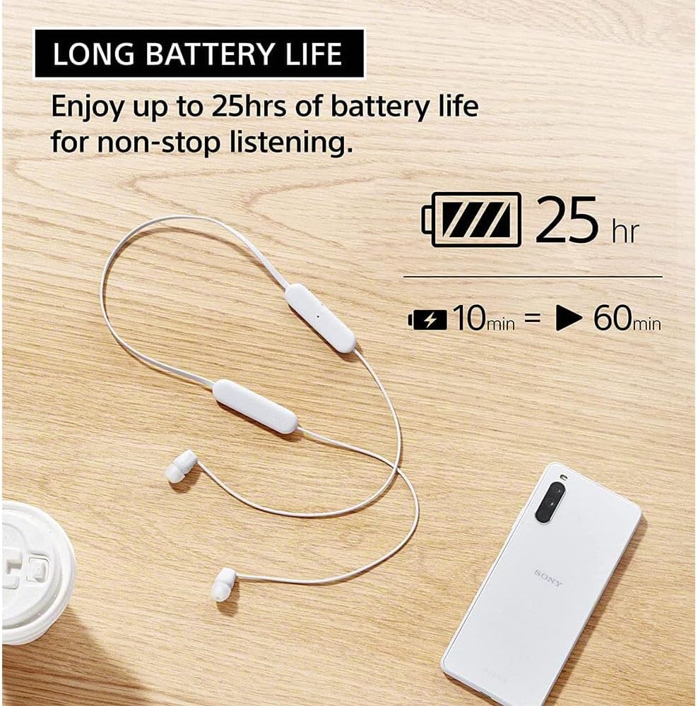 Sony WI-C100 Wireless in-Ear Bluetooth Headphones with Built-in Microphone