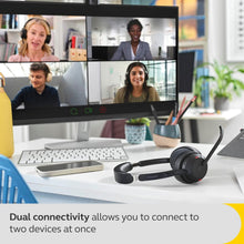 Jabra Evolve2 55 Stereo Wireless Headset - Features AirComfort Technology, Noise-Cancelling Mics & Active Noise Cancellation - MS Teams Certified, Works with Other Platforms - Black