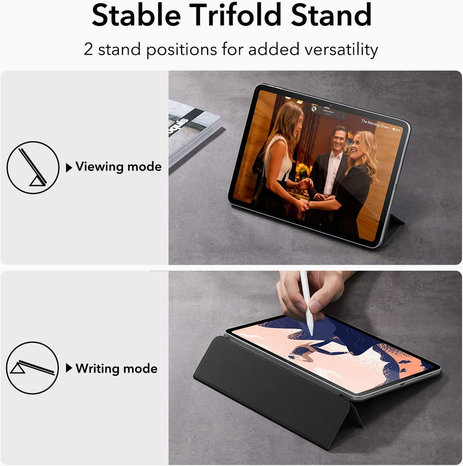 ESR for iPad (A16) 11th/10th Generation Case(2025/2022,10.9 Inch), Convenient Magnetic Attachment, Two-Way Trifold Stand, Lightweight Protection, Auto Sleep/Wake, Rebound Series, Black