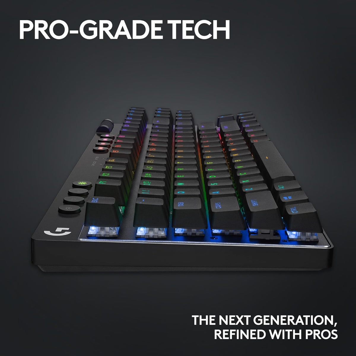 Logitech G PRO X TKL LIGHTSPEED Wireless Gaming Keyboard, Ultra-Portable Tenkeyless Design, LIGHTSYNC RGB, PBT keycaps, Tactile Switches (GX Brown), US INTL Layout - Black