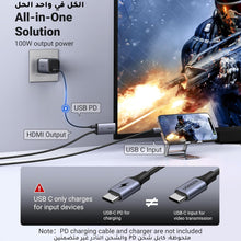 UGREEN USB C to HDMI Cable 2M with 100W PD Fast Charging Adapter 4K 60Hz Unidirectional Type C to HDMI Compatible iPhone 16/15 Series, Galaxy S24 /S23 Series, iPad Pro/Air 2024, MacBook Pro/Air