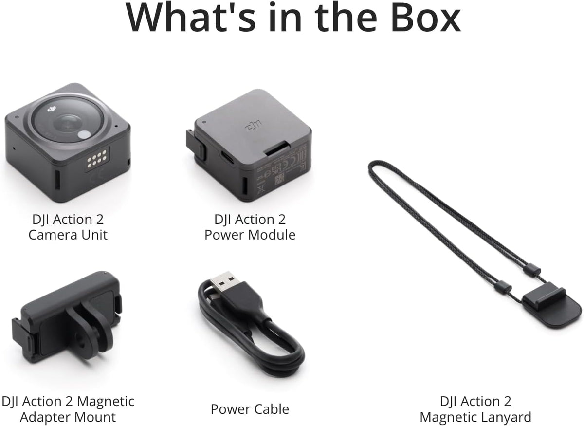 DJI Action 2 Power Combo 4K Camera, Extended Battery, 155° FOV, Magnetic Attachments, Stabilization Technology, Waterproof ideal for Sports & Daily Life, UAE Version with Official Warranty Support