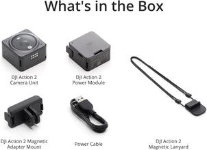 DJI Action 2 Power Combo 4K Camera, Extended Battery, 155° FOV, Magnetic Attachments, Stabilization Technology, Waterproof ideal for Sports & Daily Life, UAE Version with Official Warranty Support