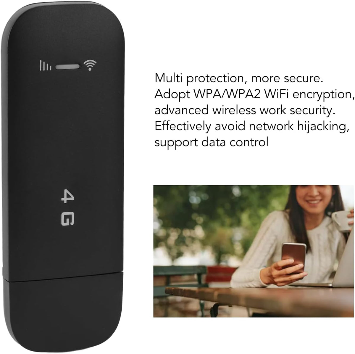 Plyisty Portable WiFi Router, WPA WPA2 WiFi Encryption 4G USB Portable WiFi USB Powered Stable Signal with SIM Card Slot for Tablets (m4hgxweu5i-11)