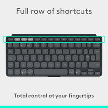 Logitech Keys-To-Go 2 Portable Bluetooth Keyboard for Tablet With Built-in Cover, Slim and Compact Wireless Keyboard for Windows, Android, Linux, iPad, iPhone, Mac, Apple TV, ARA - Graphite
