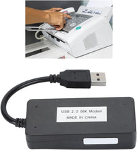 Gearwell USB 56K External Dial Up Fax Data Modem, Dual RJ11 Ports Support Caller ID Computer Laptop Fax Modem for Windows for Linux