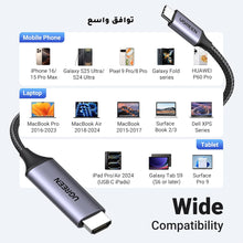 UGREEN USB C to HDMI Cable 2M,USB 3.1 Type C to HDMI 4K 60Hz UHD Adapter Compatible iPhone 16 Series,iPad 10/Pro/Air/Mini,Samsung S24 Series/S23 Series/Galaxy Z,MacBook Pro,Dell XPS,Huawei P60 Pro