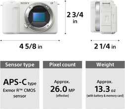 Sony Alpha ZVE10 II - APS-C Interchangeable Lens Mirrorless Content Creators’ Camera