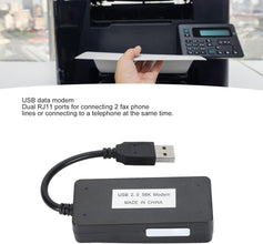 Gearwell USB 56K External Dial Up Fax Data Modem, Dual RJ11 Ports Support Caller ID Computer Laptop Fax Modem for Windows for Linux
