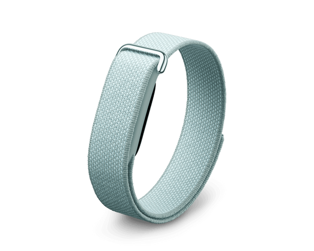 Google Fitbit Air tracker with Fog Performance Loop band, front three-quarter view