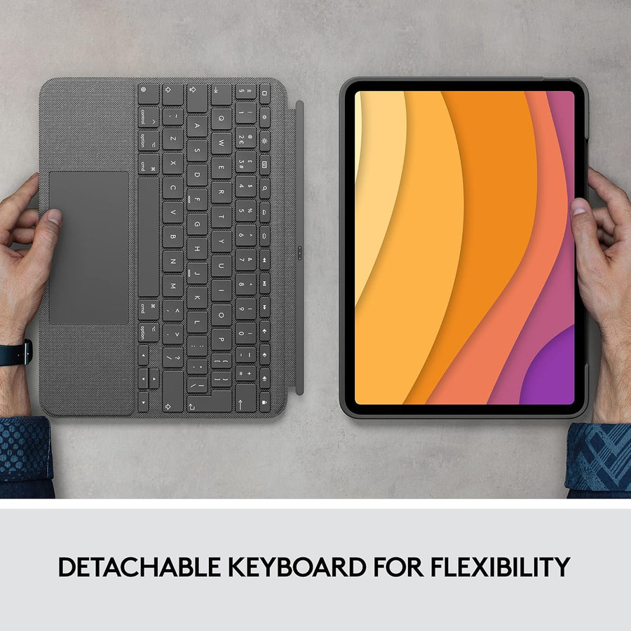 Logitech Combo Touch iPad Pro 12.9-inch (5th, 6th gen - 2021, 2022) Keyboard Case - Detachable Backlit Keyboard