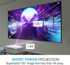 Optoma UHD35STx Short Throw True 4K UHD Gaming and Home Entertainment Projector 3,600 Lumens 240Hz Refresh Rate and Ultra-Low 4ms Response Time