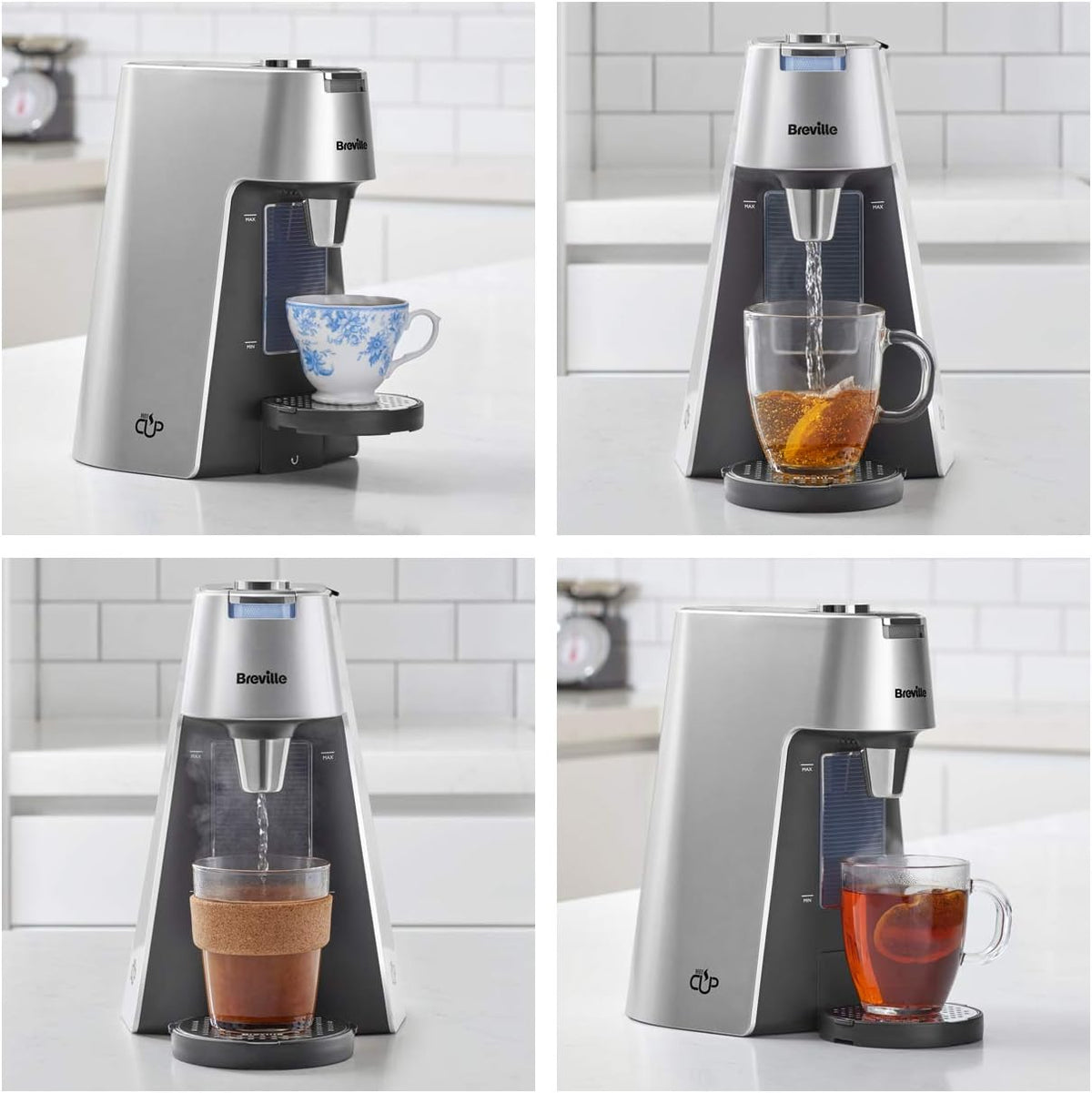 Breville HotCup Hot Water Dispenser | 3 kW Fast Boil | Variable Dispense and Height Adjust | 2 L | Silver [VKT111]