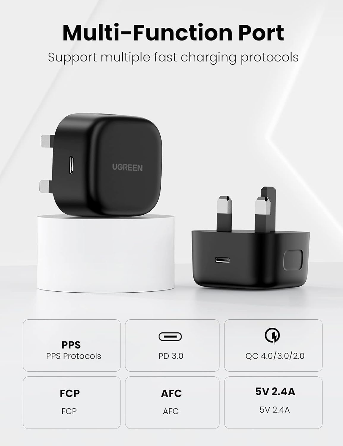 UGREEN 25W Fast Samsung Charger Set USB C Adapter Block With Samsung Adapter Cable 2M for Galaxy S25U, S24U, S23U, S22, Z Fold 6/5, A06 LTE/A55 LTE, USB C Charger for iPad Pro/Air, Xiaomi, Oneplus,etc