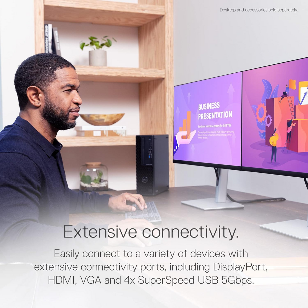 Dell 24 Monitor P2422H Full HD 1080p, IPS Technology, Comfortview Plus Technology, Black