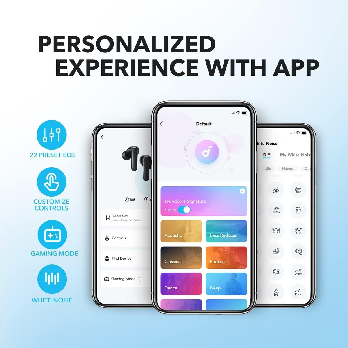 soundcore Anker P20i Bluetooth Earphones, 10mm Drivers with Big Bass True Wireless Earbuds, Bluetooth 5.3, 30H Playtime, IPX5, 2 Mics for AI Clear Calls, 22 Preset EQs, Customization via App