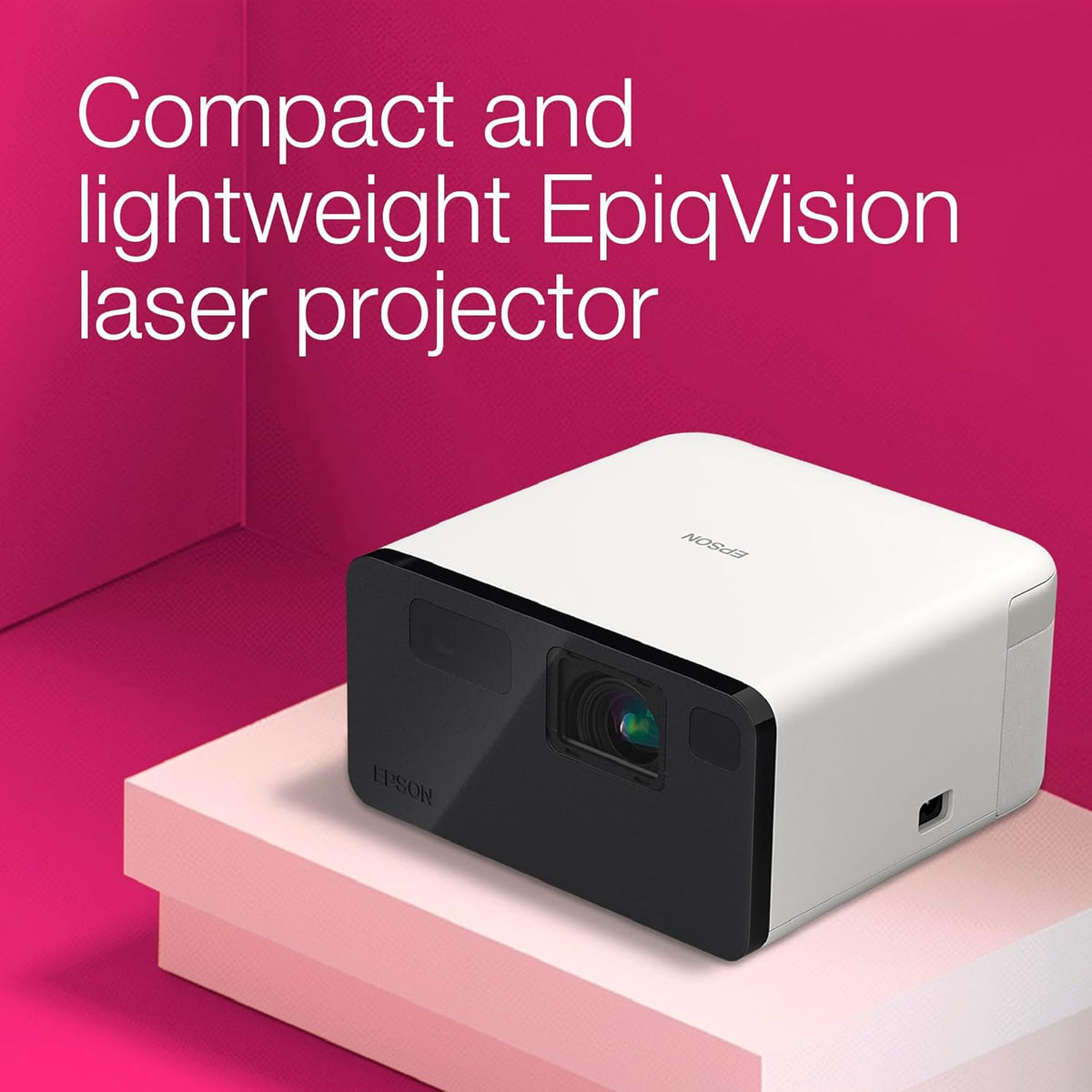Epson EF-21 Mini Smart Laser Projector, Full HD, 1000 Lumens, 150 Inch Display with HDR, Google TV, Dolby Atmos Sound, Gaming & Home Cinema – Warm White