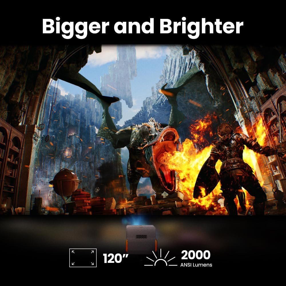BenQ X300G Gaming Projector 4K HDR, 4ms Low Imput Response, LED 2000 ANSI Lumen, Short Throw, Flexible Installation, Portable, 3D Keystone, Auto Focus, Buit-in Game Modes, Charge & Display USB-C