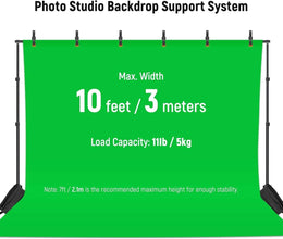 Neewer Photo Studio Backdrop, 10ft/3m Wide 6.6ft/2m High Adjustable Background Stand with 4 Crossbars, 6 Backdrop Clamps, 2 Sandbags, and Carrying Bag for Portrait, Studio Photography | 10100392