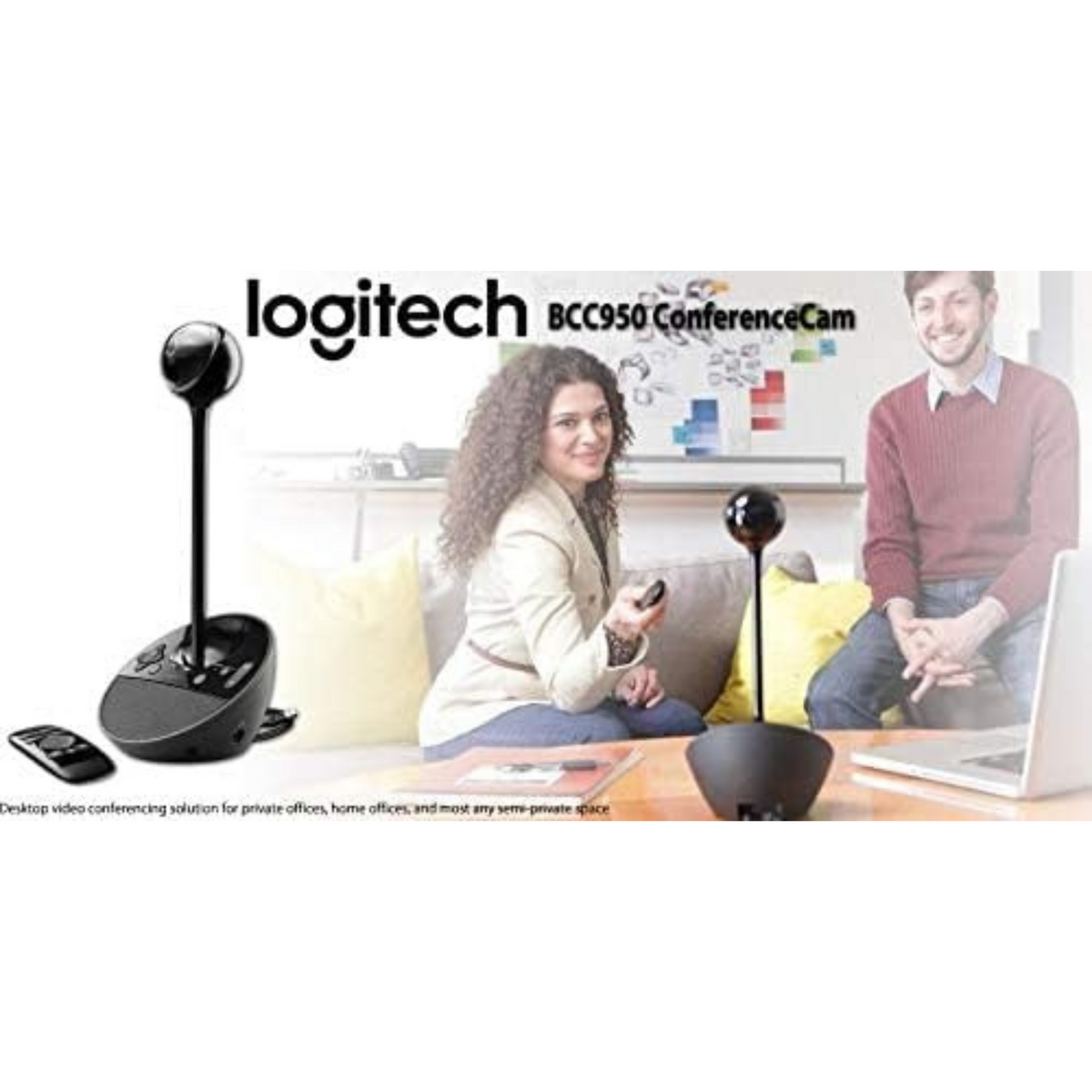 Logitech BCC950 Full HD 1080P Business Webcam Omnidirectional Speaker for Video Conference, Black
