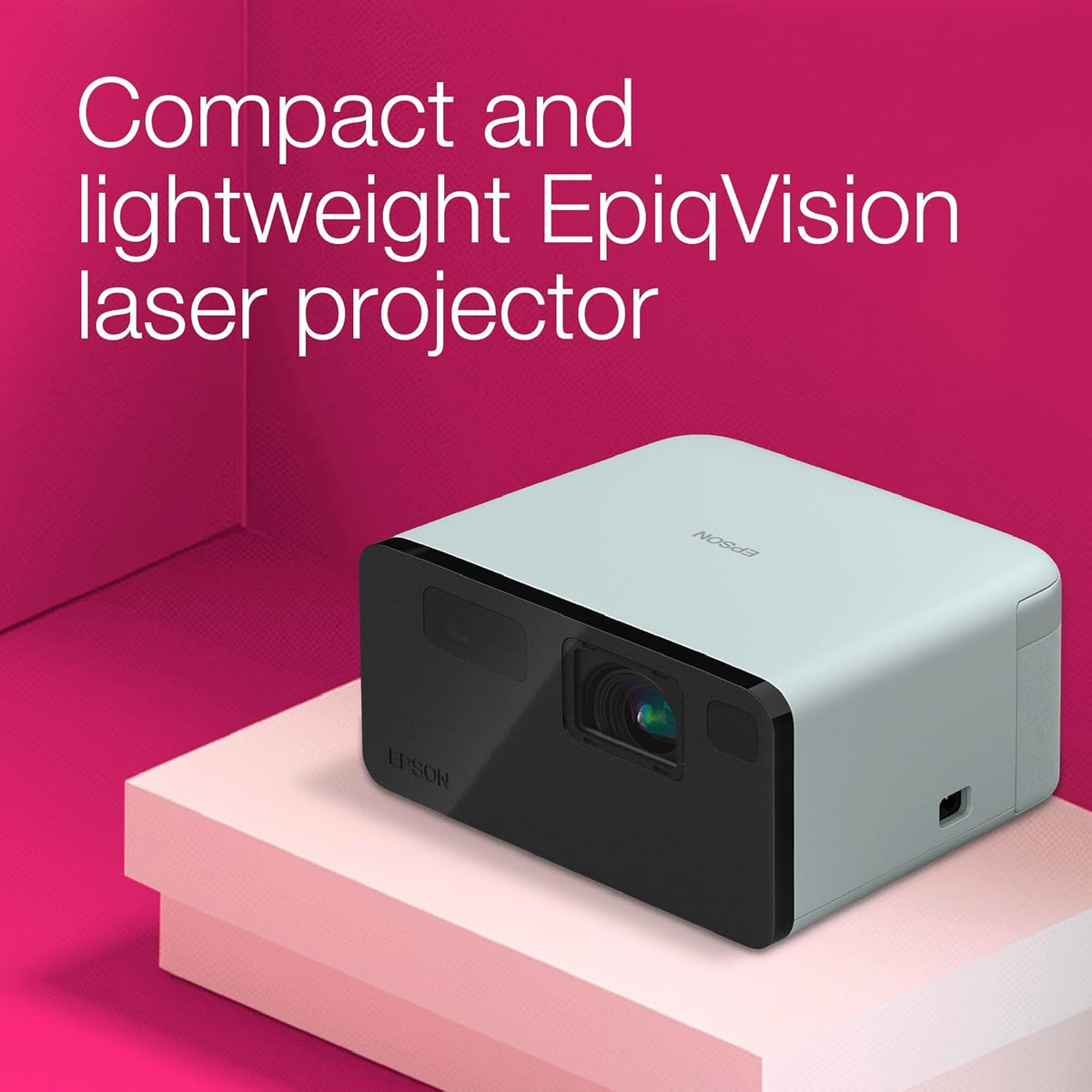 Epson EF-21 Mini Smart Laser Projector, Full HD, 1000 Lumens, 150 Inch Display with HDR, Google TV, Dolby Atmos Sound, Gaming & Home Cinema – Green