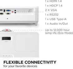 ViewSonic 3800 Lumens SVGA High Brightness Projector for Home and Office with HDMI Vertical Keystone (PA503S), SVGA, Single, White/gray