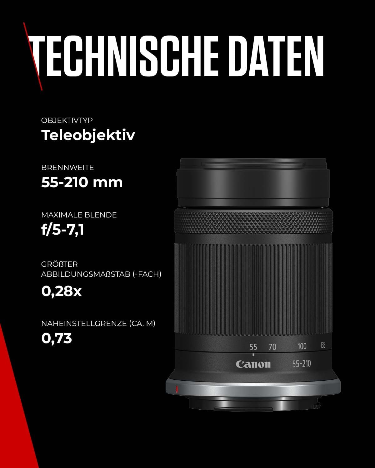 Canon LENS RF-S55-210MM F5-7.1 IS STM