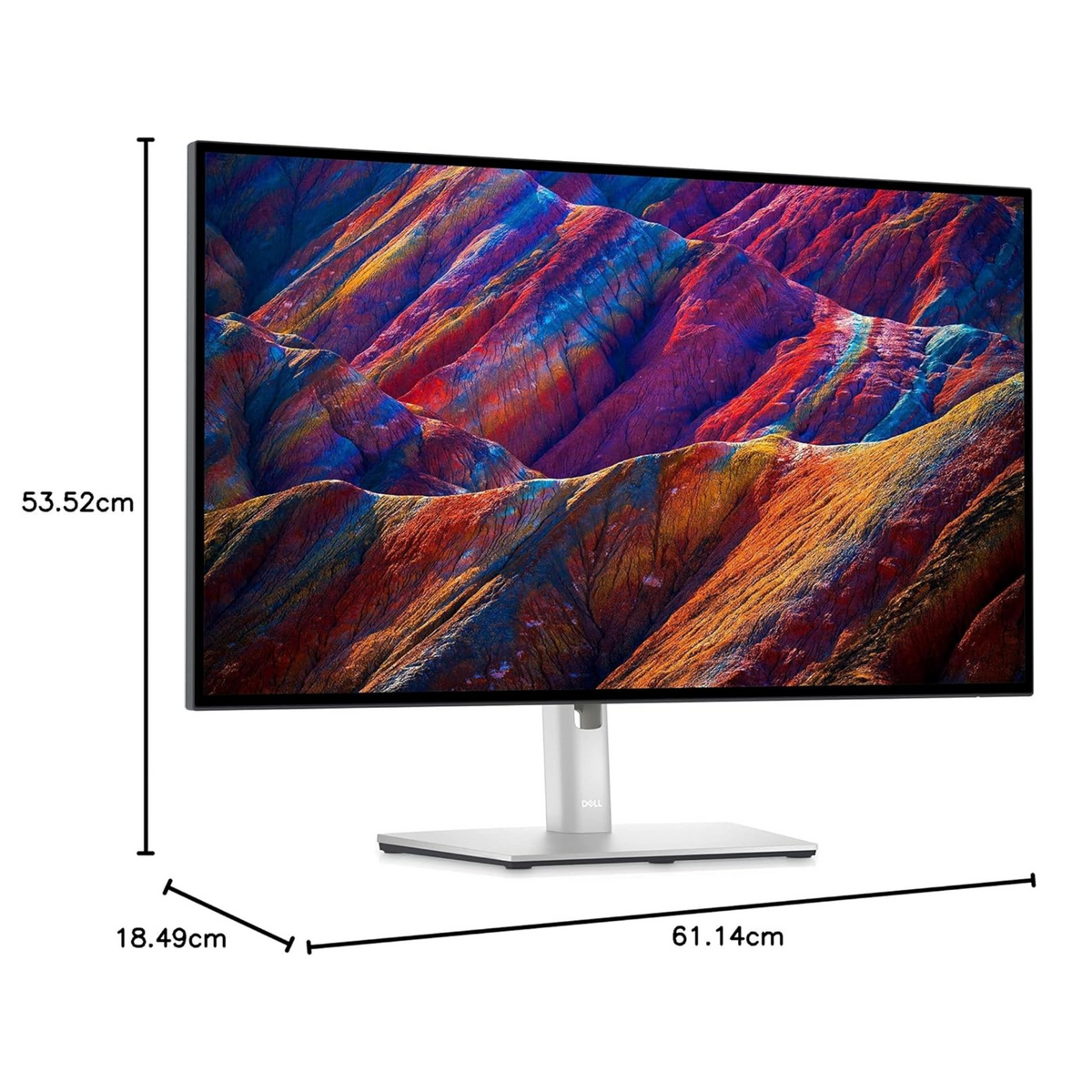 Dell U2723QE UltraSharp USB-C 27 Inch 4K UHD (3840x2160) Monitor, 60Hz, IPS, 5ms, 98% DCI-P3, HDR400, 3x USB-C, 2x DisplayPort, HDMI, 5x USB, RJ45, 3 Year Warranty, Silver